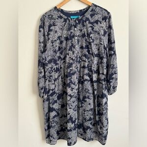 Tori Richard 100% cotton blue print dress (XL)